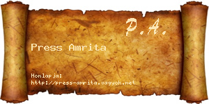 Press Amrita névjegykártya